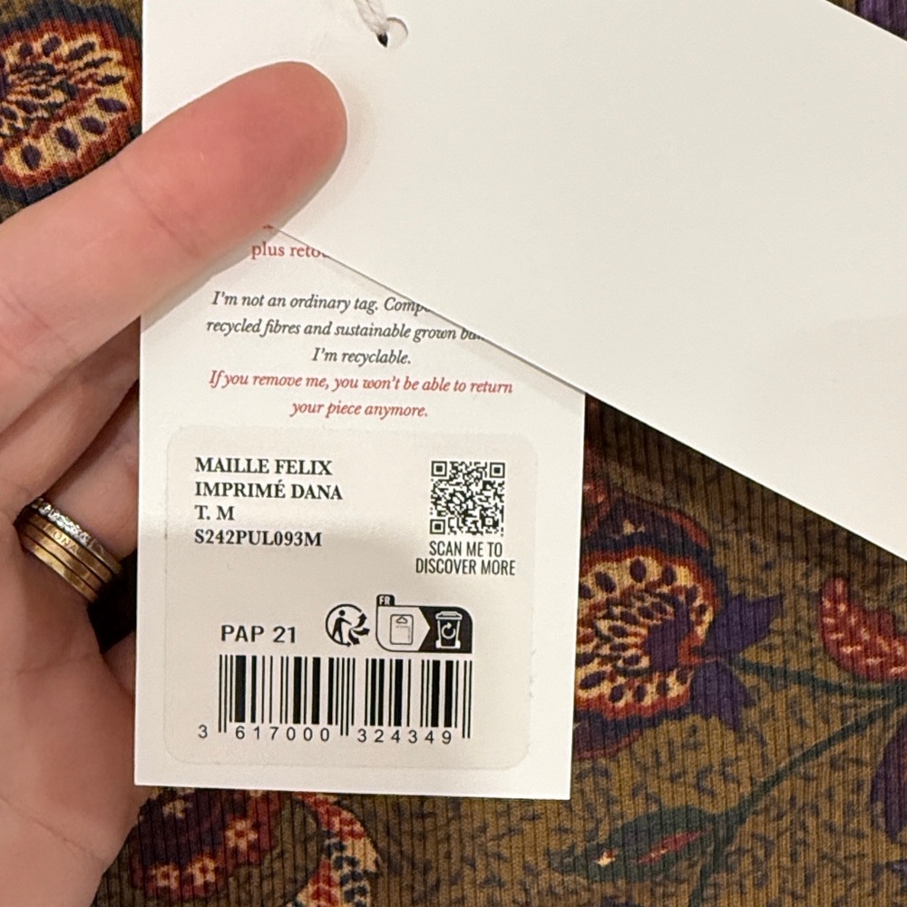 Sezane Multicolor Paisley Long Sleeve Top - Picture 4 of 4